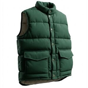 Black Bear Puffer‎ Vest Men's Green Snap Front Quilted Insulated Pockets Large